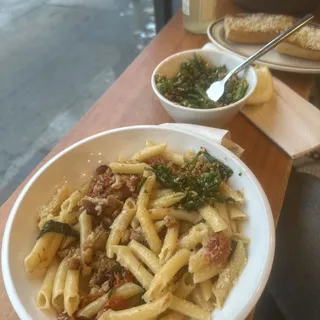 Penne pasta/ chicken sausage/ roasted tomatoes