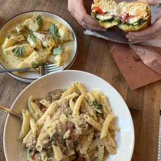 Chicken cutlets and wild arugula pesto