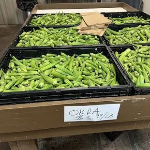 a display of green beans