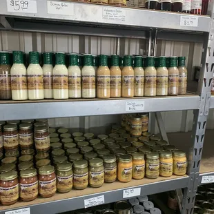 jars of food on shelves