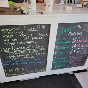 a chalkboard menu