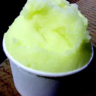 The tasty honeydew melon sorbetto