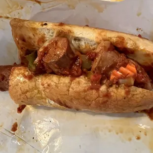 Italian sausage sandwich
