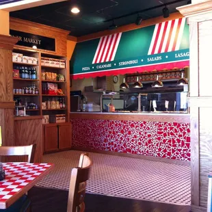 Photo of the pizza warming area.