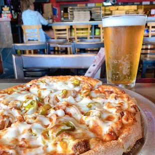 Pizza and beer, Thirsty Thursdays with buy one, get one half off beers.