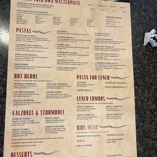 Front page menu