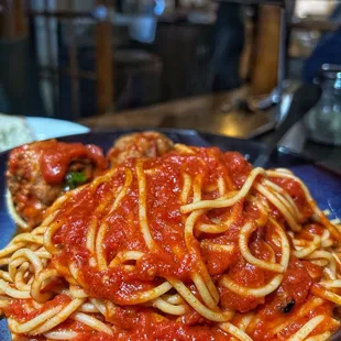 Spaghetti and meatballs