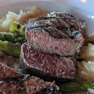 Medium Rare cooked steak, slightly closer to medium