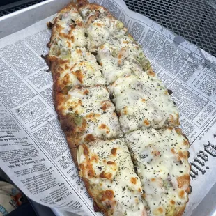 Mediterranean flat bread, added chicken