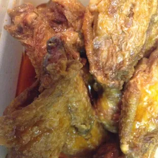 That's where the grease is coming from, these gross wings.