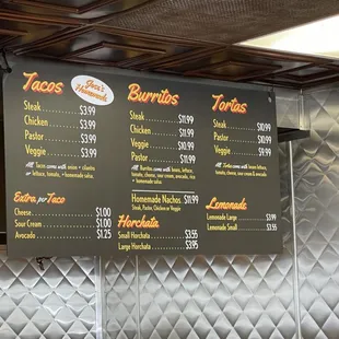 Updated Menu