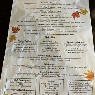 Their breakfast menu