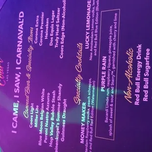 a table with information