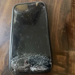 The result when a drunk white girl randomly attacks you by snatching your phone and smashes it with the security just standing there.