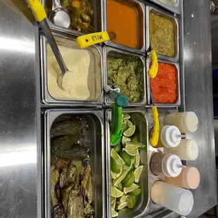 Jalapeños and limes, your choice of unlimited sauces