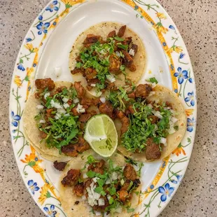 a plate of tacos