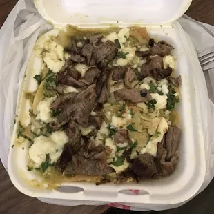 chilaquiles con carne