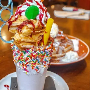 Waffle Ice Cream Sandwich Milkshake