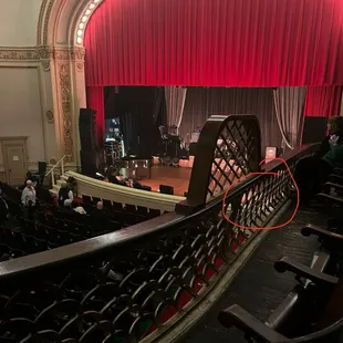 Stage view. Circled area is where my friend was to be performing.