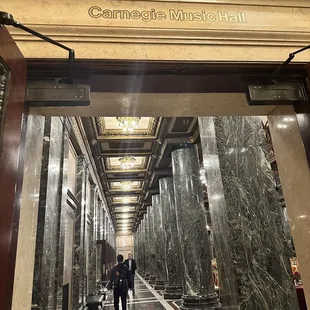 Entrance to Carnegie Music Hall from inside.