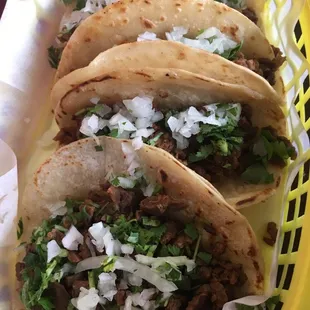 6- taco plate (steak); cilantro and onion come separately