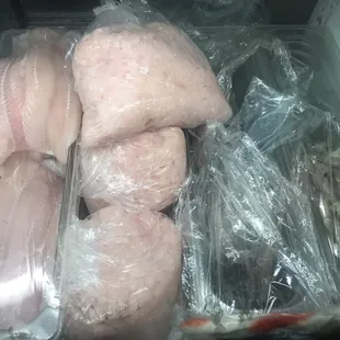 Seafood: tilapia,bass, and large shrimp