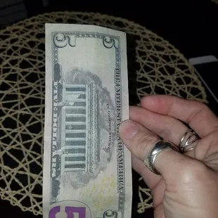 Fake money given as change