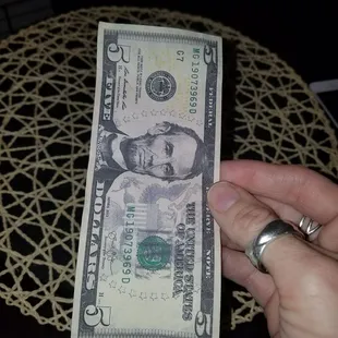 Fake $5 bill from Mexican store