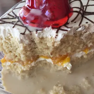 Tried tres leches cake for the second time. It was so wateryand soft  that I couldn&apos;t not taste the texture of it