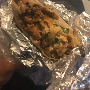 Asada burrito w sour cream