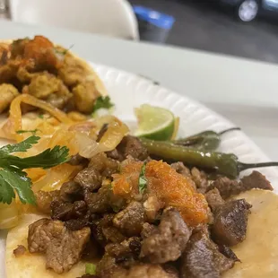 Asada and Chicken taco.