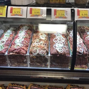 a variety of meats