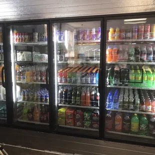 a refrigerated beverage case
