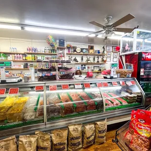 The marinated meat section of the carniceria