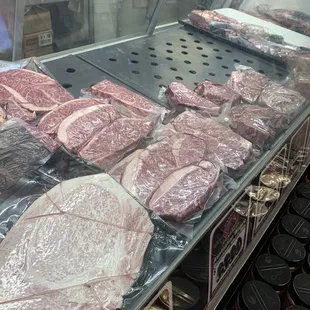 meat on display in a store