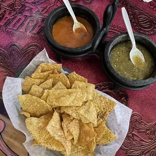 Complimentary tortillas corn chips