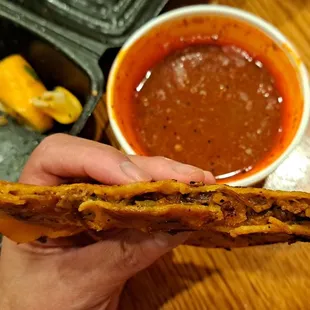 Quesabirria with Consome