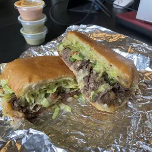 a cut in half sandwich