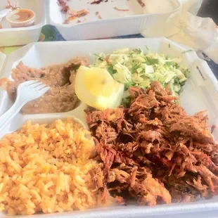 a tray of food on a table