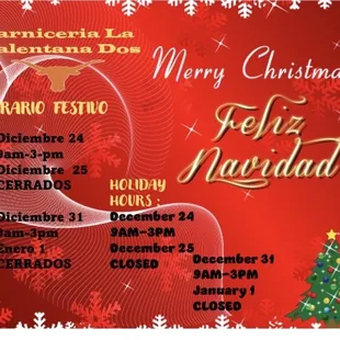 Holiday hours