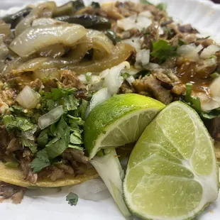 3 carnitas tacos.