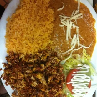 a plate of mexican food