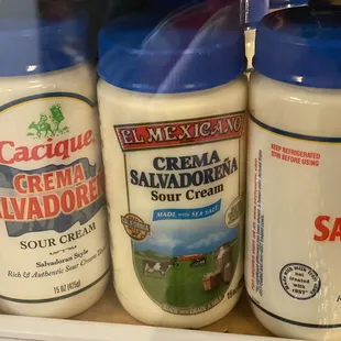 three bottles of cream