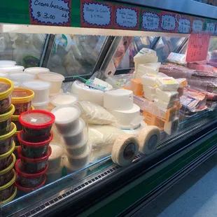 A great variety of cheeses and ham