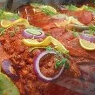 a close up of a pizza