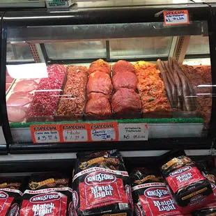 a variety of meats