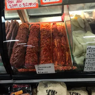 a variety of meats