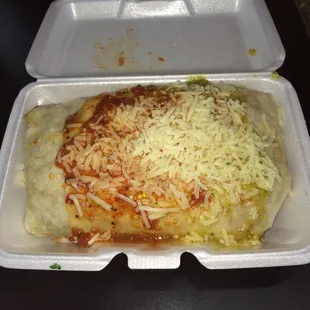 Super grande burrito no sour cream