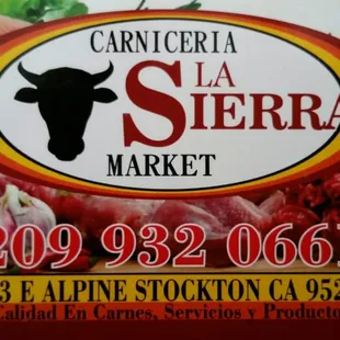 a sign for a market