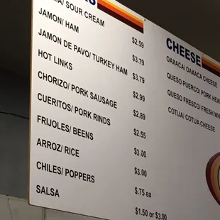 menu